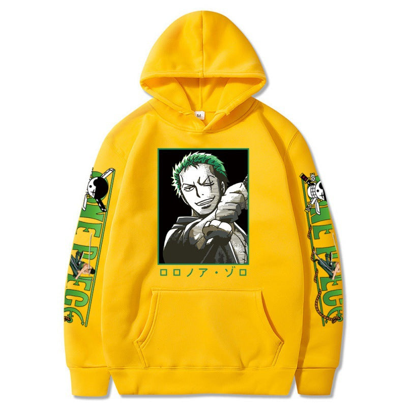 One Piece Luffy Zoro Print Loose Hoodie Sweatshirt